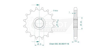 ESJOT Звезда ведущая передняя 50-35017-16
