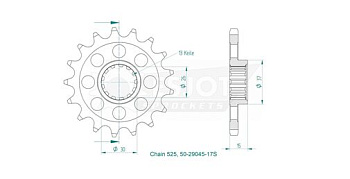 ESJOT Звезда ведущая передняя 50-29010-17S