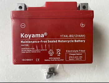 KOYAMA Аккумулятор YTX4L-BS -/+ 12V4Ah