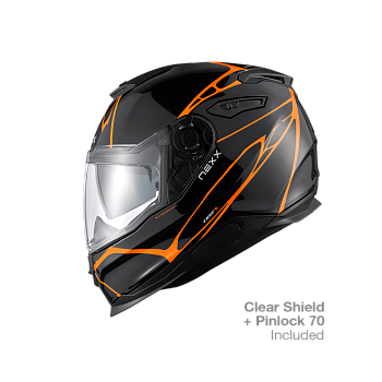 NEXX Мотошлем Y.100 B-SIDE BLACK.ORANGE