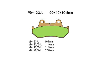 VESRAH Тормозные колодки VD123 2JL синтетические
