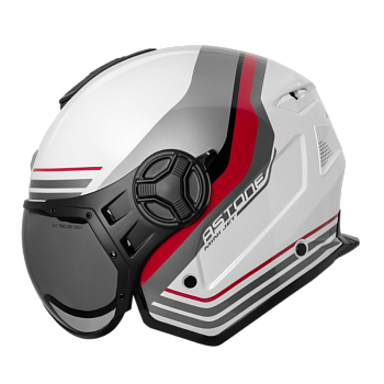 ASTONE Мотошлем MINISPORT S6 KRAFTER GLOSS WH RD — мотошлем купить