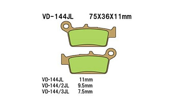 VESRAH Тормозные колодки VD144JL синтетические